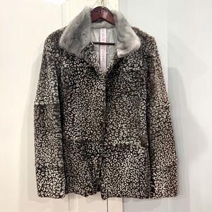 Stephens genuine fur jacket with mink color.